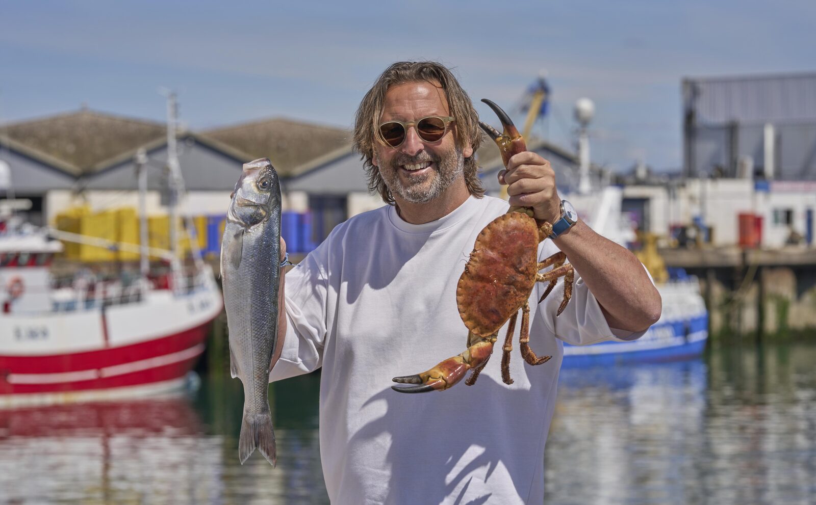 A harbourside seafood stall at Torquay's Seafood Festival